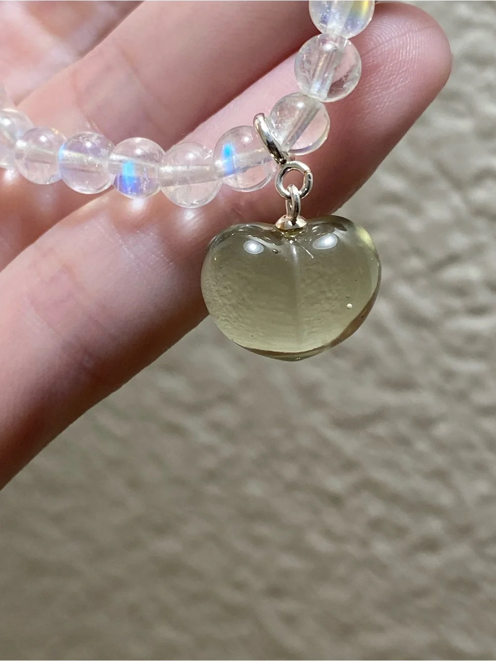 Natural Libyan Desert Glass Heart Charm or Pendant